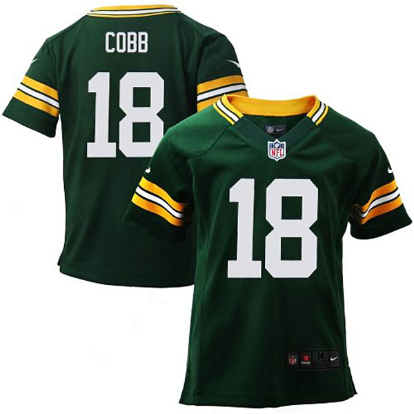 Toddler Green Bay Packers #18 Randall Cobb Nike Green Game Jersey