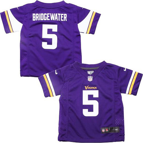 Toddler Minnesota Vikings #5 Teddy Bridgewater Nike Purple Team Color Home Jersey