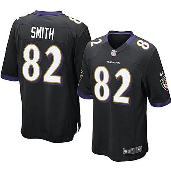 Mens Baltimore Ravens #82 Torrey Smith Nike Black Alternate Game Jersey