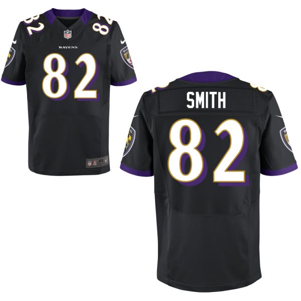 Mens Baltimore Ravens #82 Torrey Smith Nike Black Elite Jersey