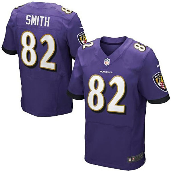 Mens Baltimore Ravens #82 Torrey Smith Nike Purple Elite Jersey