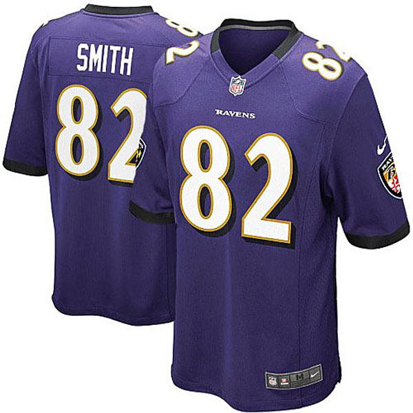 Mens Baltimore Ravens #82 Torrey Smith Nike Purple Game Jersey