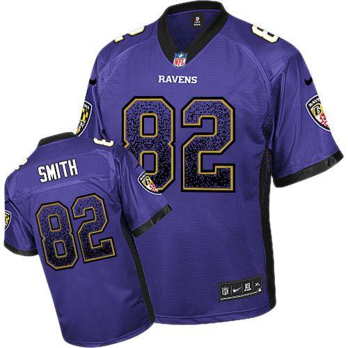 Mens Baltimore Ravens #82 Torrey Smith Nike Purple Drift Fashion Jersey