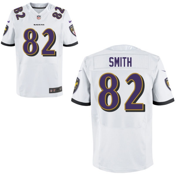 Mens Baltimore Ravens #82 Torrey Smith Nike White Elite Jersey