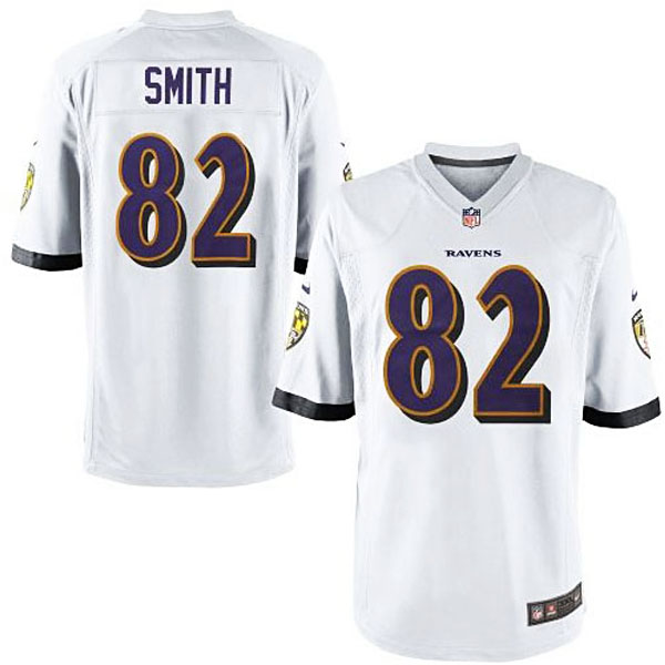 Mens Baltimore Ravens #82 Torrey Smith Nike White Game Jersey