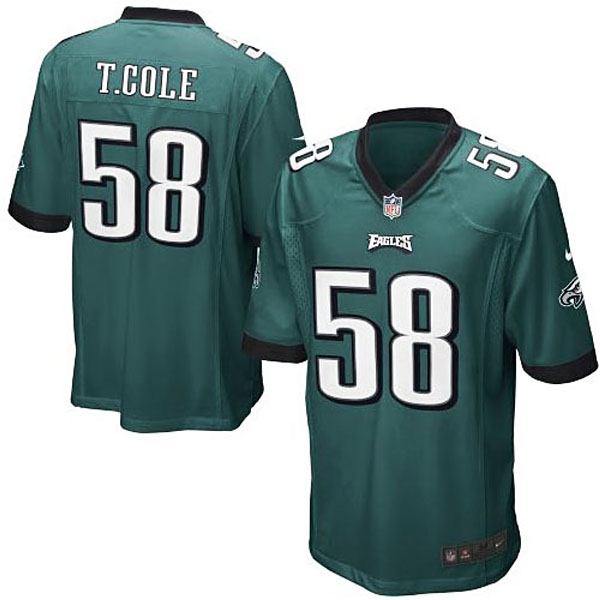 Mens Philadelphia Eagles #58 Trent Cole Nike Midnight Green Game Jersey