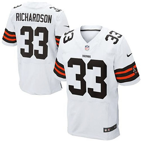 Mens Cleveland Browns #33 Trent Richardson Nike White Elite Jersey