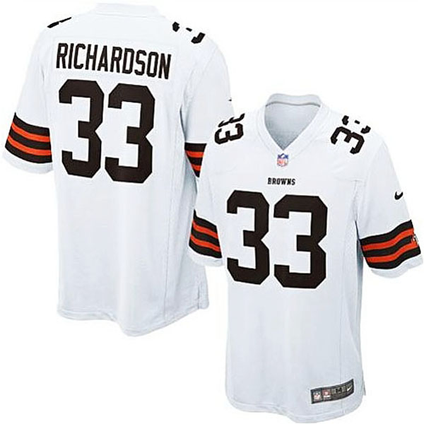 Mens Cleveland Browns #33 Trent Richardson Nike White Game Jersey