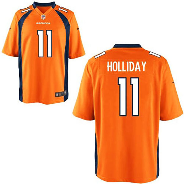 Mens Denver Broncos #11 Trindon Holliday Nike Orange Game Jersey