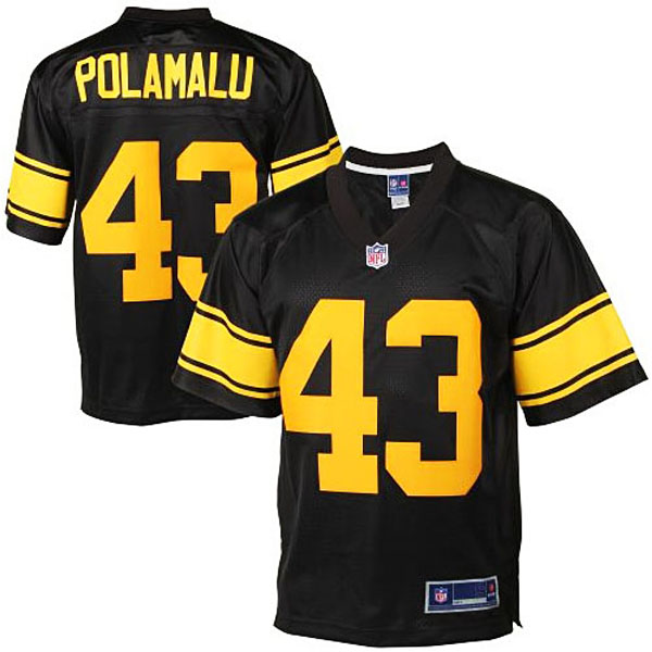 Mens Pittsburgh Steelers #43 Troy Polamalu Pro Line Black Player Jersey