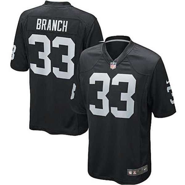 Mens Oakland Raiders #33 Tyvon Branch Nike Black Game Jersey