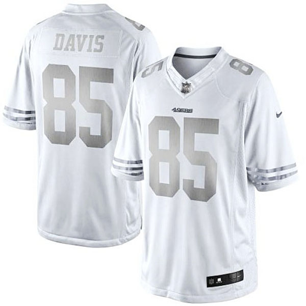 Men's San Francisco 49ers #85 Vernon Davis Nike White Platinum Limited Jersey