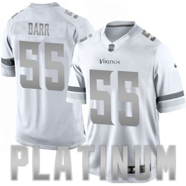 Men's Minnesota Vikings #55 Anthony Barr White Platinum Limited Jersey