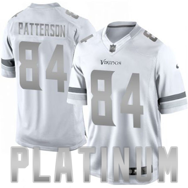 Men's Minnesota Vikings #84 Cordarrelle Patterson White Platinum Limited Jersey