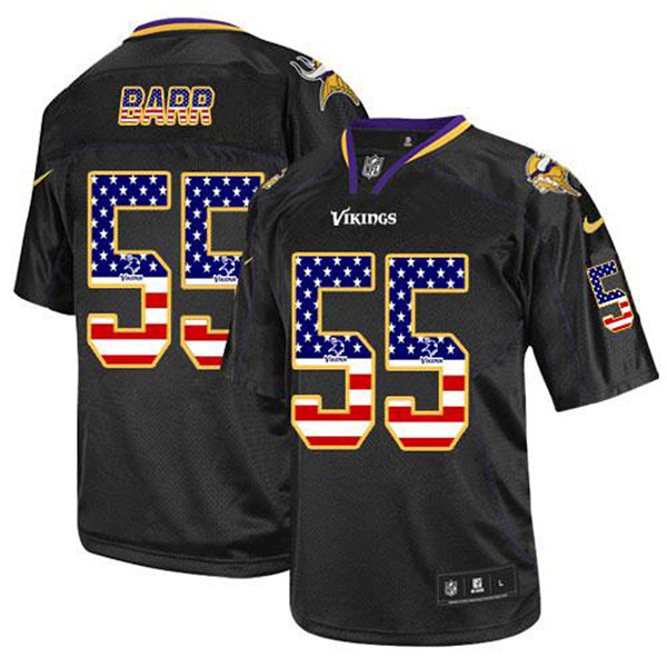 Minnesota Vikings #55 Anthony Barr Nike Black USA Flag Fashion Jersey