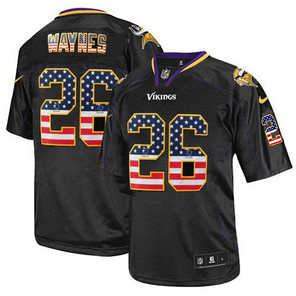 Minnesota Vikings #26 Trae Waynes Nike Black USA Flag Fashion Jersey