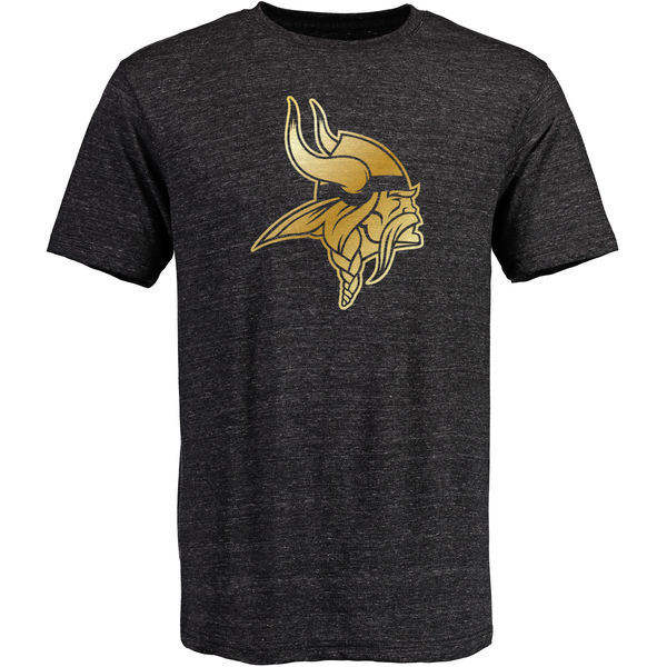 Minnesota Vikings Pro Line Black Gold Collection Tri-Blend T-Shirt