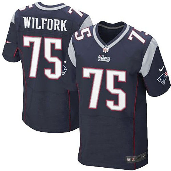 Mens New England Patriots #75 Vince Wilfork Nike Navy Blue Elite Jersey