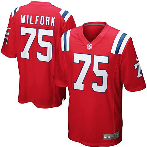 Mens New England Patriots #75 Vince Wilfork Nike Red Alternate Game Jersey