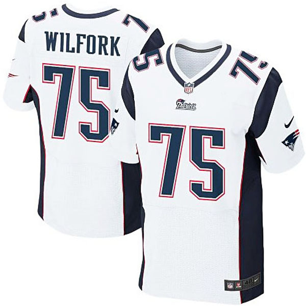 Mens New England Patriots #75 Vince Wilfork Nike White Elite Jersey