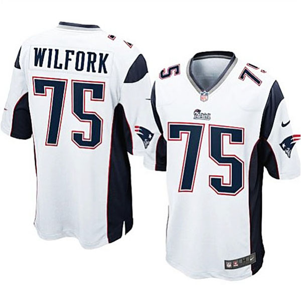 Mens New England Patriots #75 Vince Wilfork Nike White Game Jersey