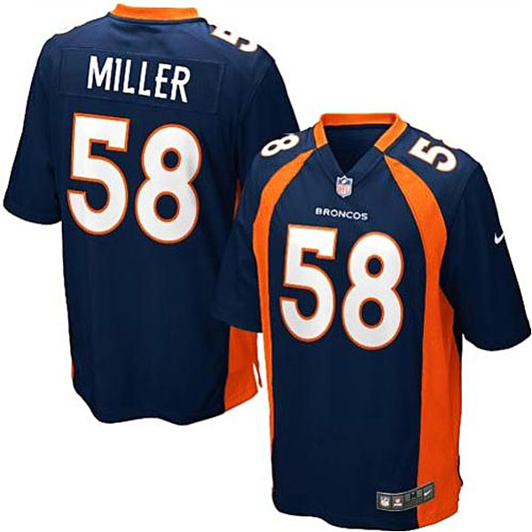 Mens Denver Broncos #58 Von Miller Nike Navy Blue Alternate Game Jersey