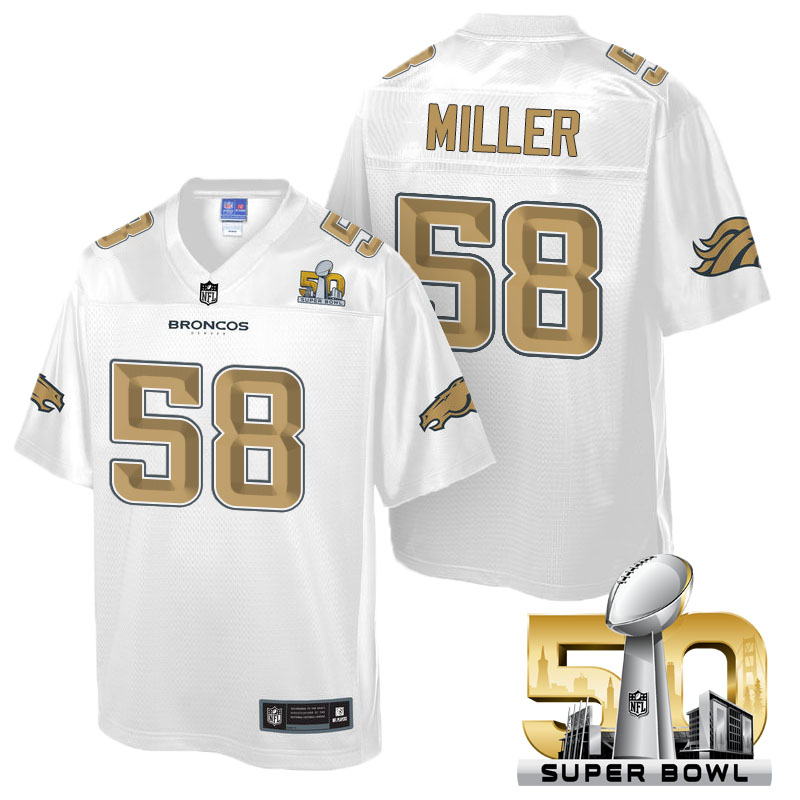 Denver Broncos #58 Von Miller White 2016 Super Bowl 50 Pro Line Fashion Jersey