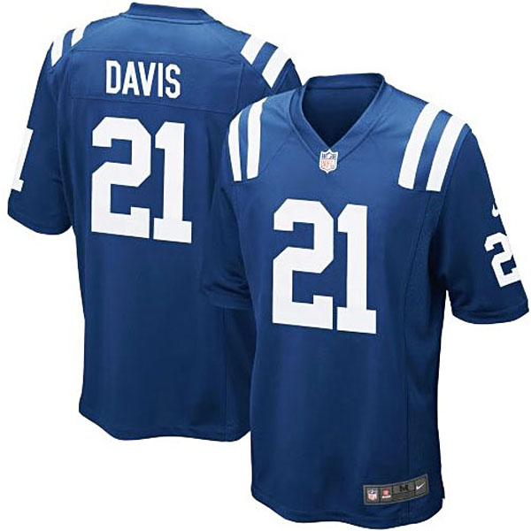 Mens Indianapolis Colts #21 Vontae Davis Nike Royal Blue Game Jersey