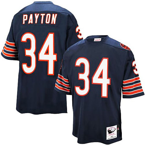 Mens Chicago Bears #34 Walter Payton Mitchell & Ness Navy Blue 1983 Authentic Throwback Jersey