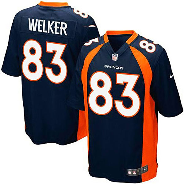 Mens Denver Broncos #83 Wes Welker Nike Navy Blue Alternate Game Jersey