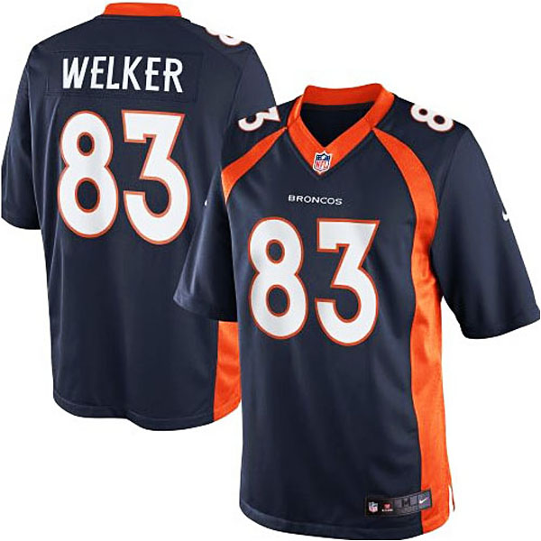 Men's Denver Broncos #83 Wes Welker Nike Navy Blue Alternate Limited Jersey