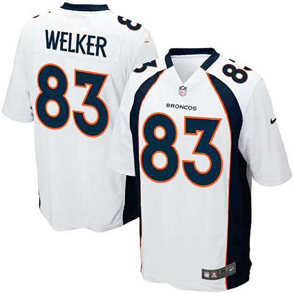 Mens Denver Broncos #83 Wes Welker Nike White Game Jersey