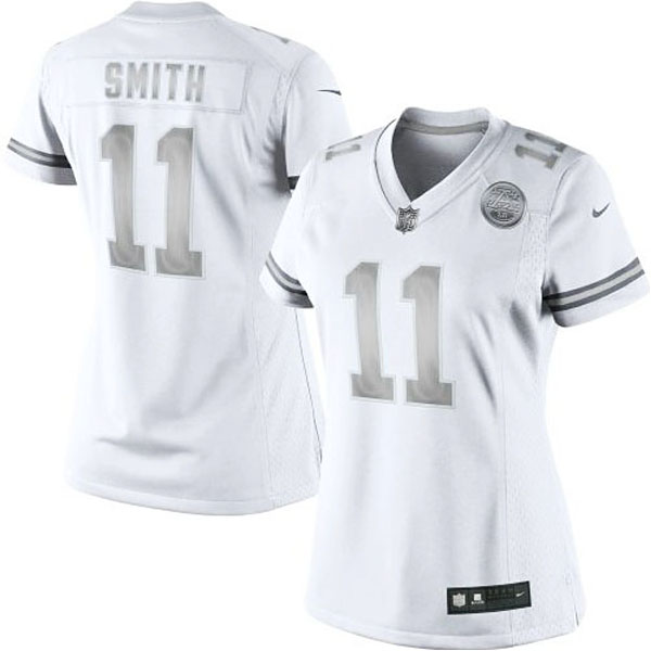 Women's Kansas City Chiefs #11 Alex Smith Nike White Platinum Jersey