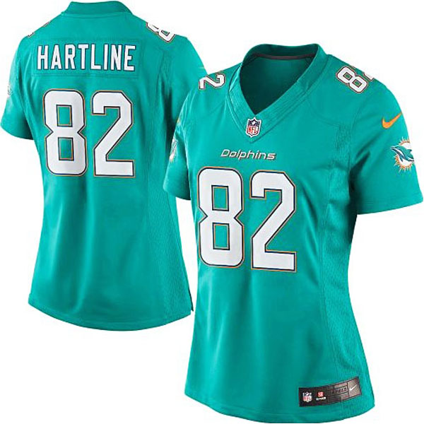 Women's Miami Dolphins #82 Brian Hartline Nike Aqua Limited Jersey