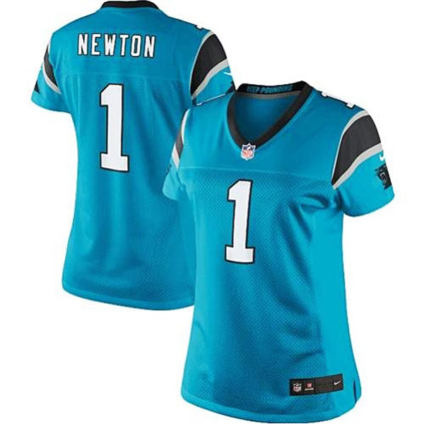 Women's Carolina Panthers #1 Cam Newton Nike Panther Blue Limited Jersey