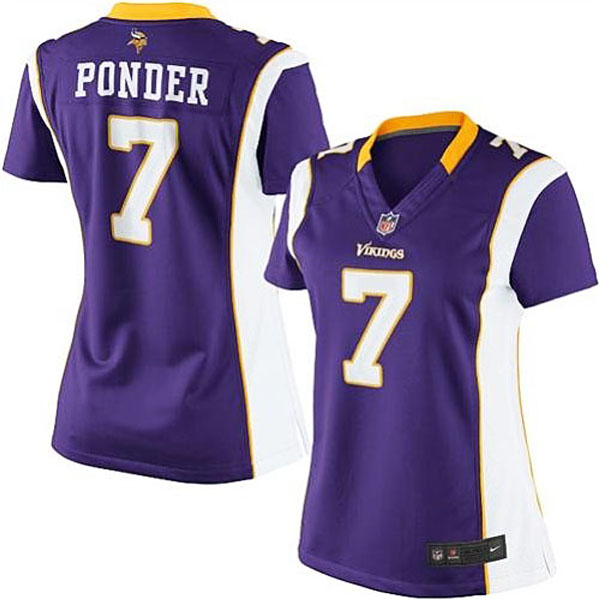 Women's Minnesota Vikings #7 Christian Ponder Nike Purple Limited Jersey