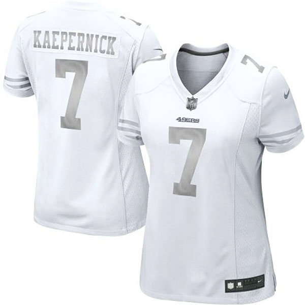 Women's San Francisco 49ers #7 Colin Kaepernick Nike White Platinum Jersey