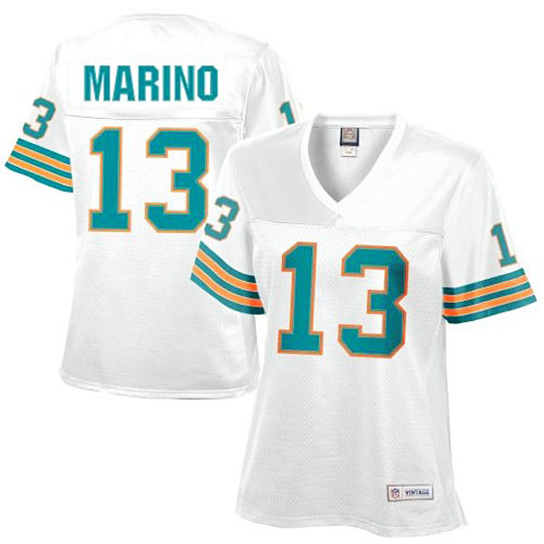 Women's Miami Dolphins #13 Dan Marino White Retired Player Jersey