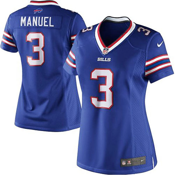 Women's Buffalo Bills #3 EJ Manuel Nike Royal Blue Limited Jersey