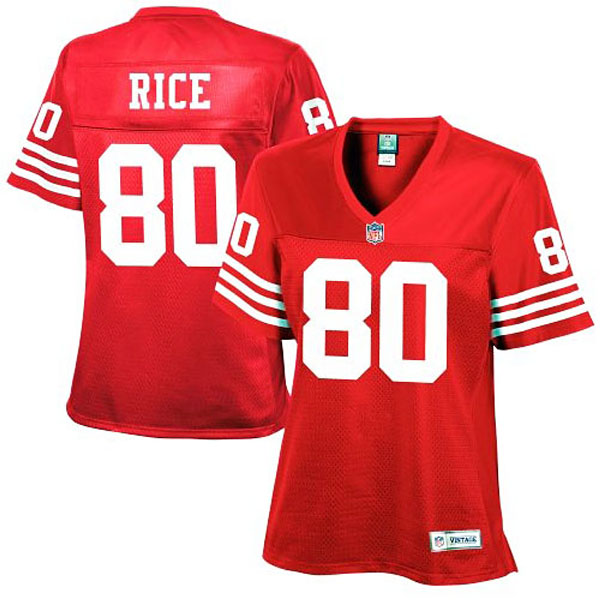 Women's San Francisco 49ers #80 Jerry Rice Scarlet Retired Player Jersey