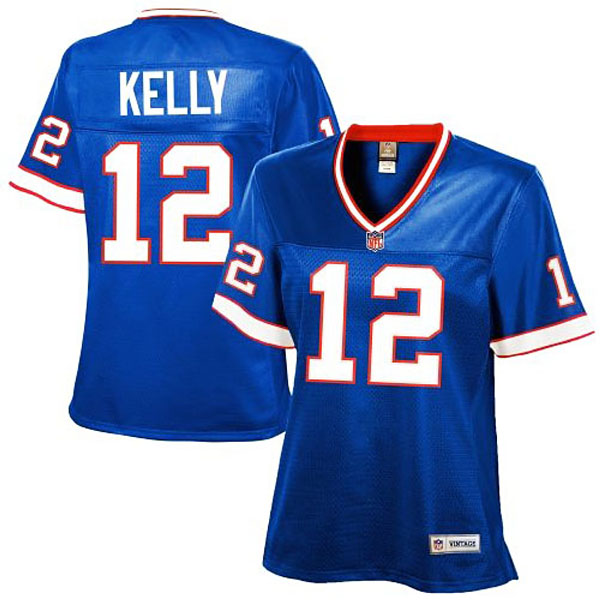 Women's Buffalo Bills #12 Jim Kelly Royal Blue Retired Player Jersey