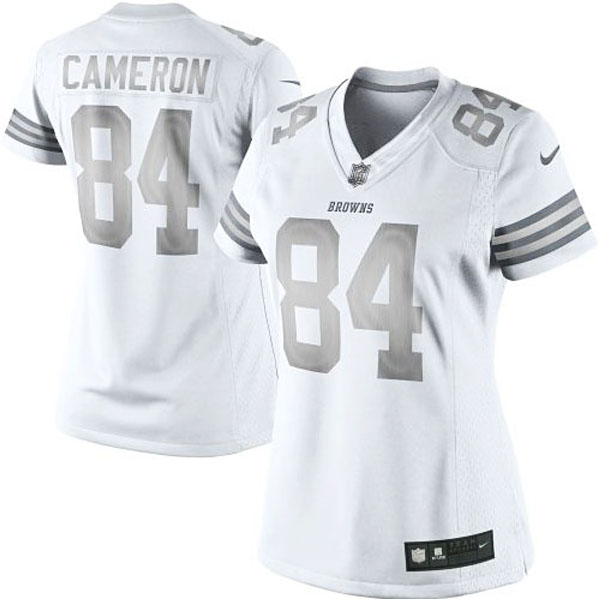 Women's Cleveland Browns #84 Jordan Cameron Nike White Platinum Jersey