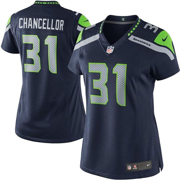 Women's Seattle Seahawks #31 Kam Chancellor Nike College Navy Limited Jersey