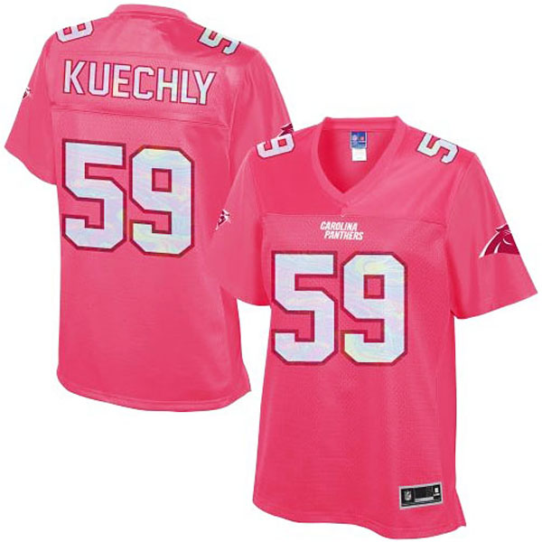 Women's Carolina Panthers #59 Luke Kuechly Pro Line Pink Jersey