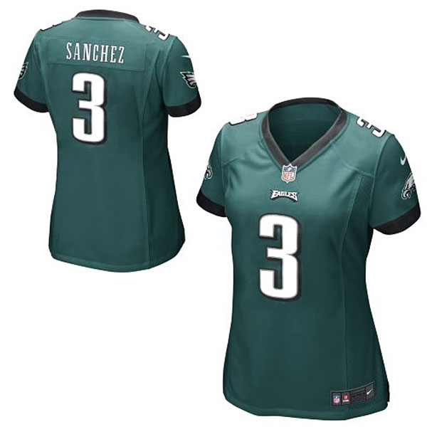 Women's Philadelphia Eagles #3 Mark Sanchez Nike Midnight Green Game Jersey