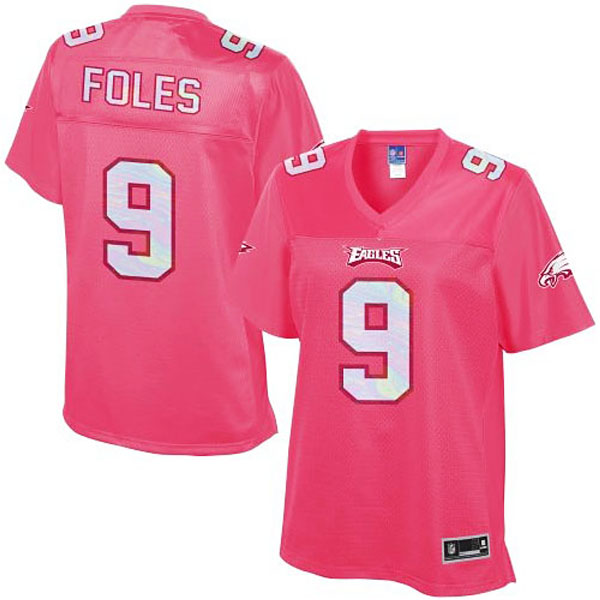 Women's Philadelphia Eagles #9 Nick Foles Pro Line Pink Jersey