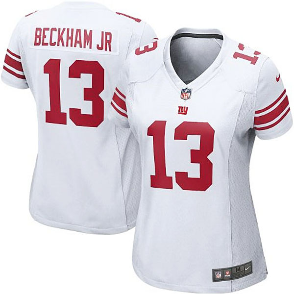 Women's New York Giants #13 Odell Beckham Jr Nike White Game Jersey