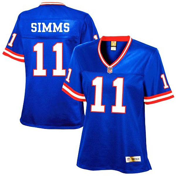 Women's New York Giants #11 Phil Simms Royal Blue Retired Player Jersey