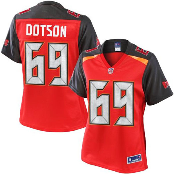 Womens Pro Line Demar Dotson Red Tampa Bay Buccaneers #69 Jersey