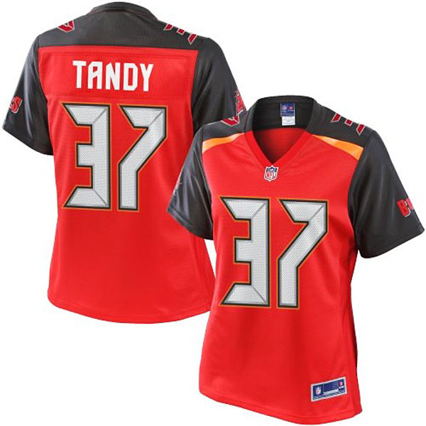 Womens Pro Line Keith Tandy Red Tampa Bay Buccaneers #37 Jersey